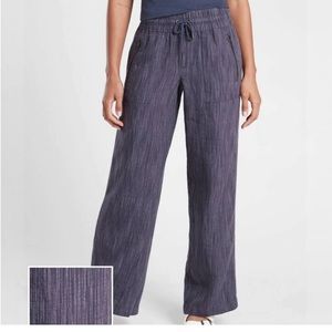 NWT Athleta cabo linen textured wide leg pant